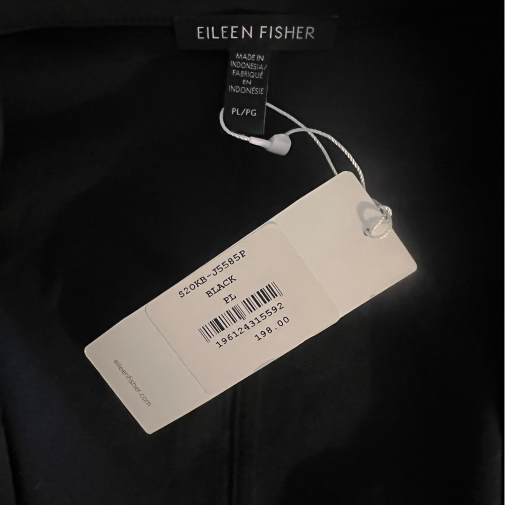 NWT Eileen Fisher Cotton Ponte Blazer in Black, size PL - Picture 8 of 9